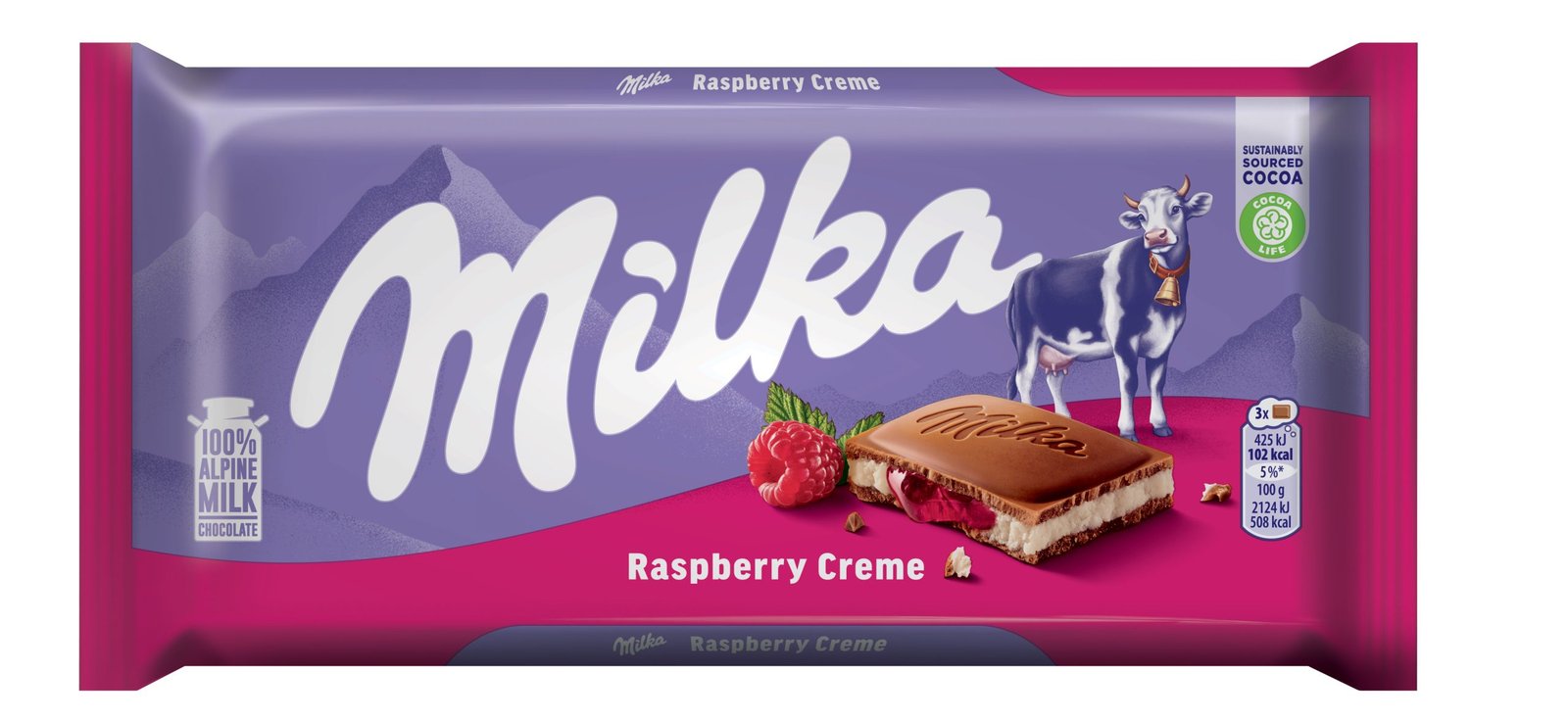 milka raspberry creme 100g