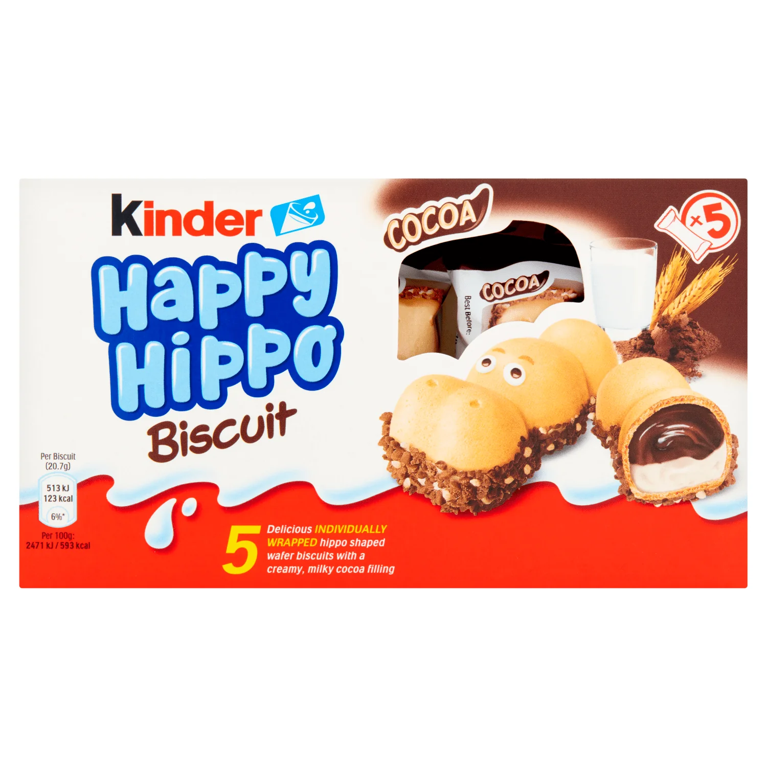 Kinder happy hippo biscuit cocoa 103.5