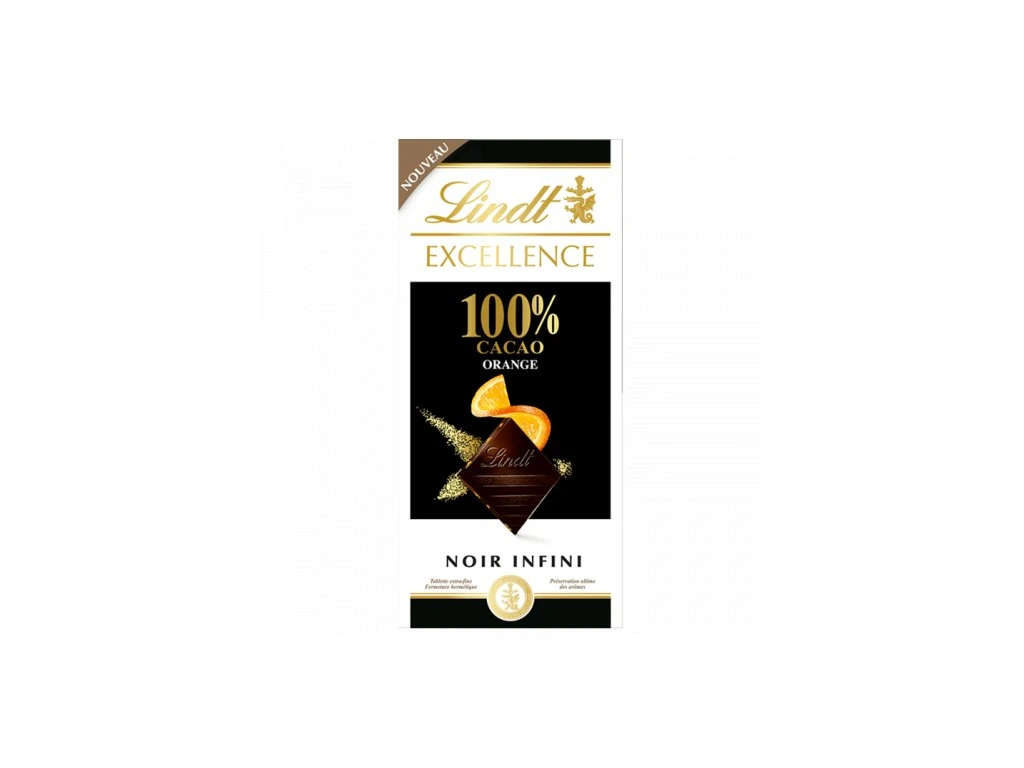 Lindt excellence 100% cacao orange 50g 