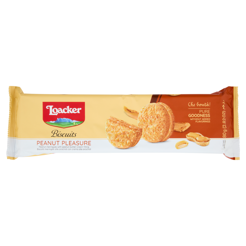 Loacker biscuits peanut pleasure 80g