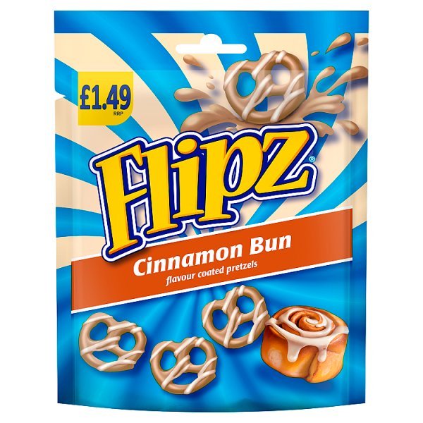 FLIPZ CINNAMON BUN FLAVOUR COATED PRETZEL 80g